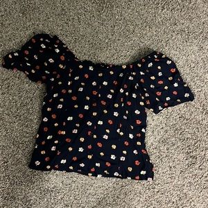 Madewell floral off the shoulder top size M Like New